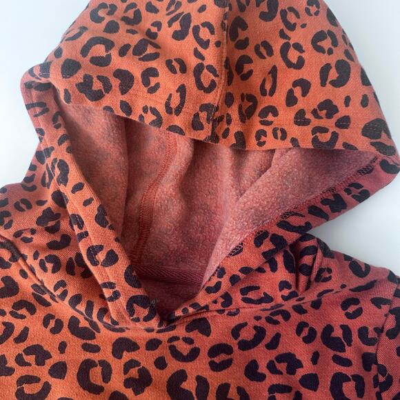 Cat & Jack Orange Leopard Print Hoodie - Size L (10/12) - Picture 3 of 4